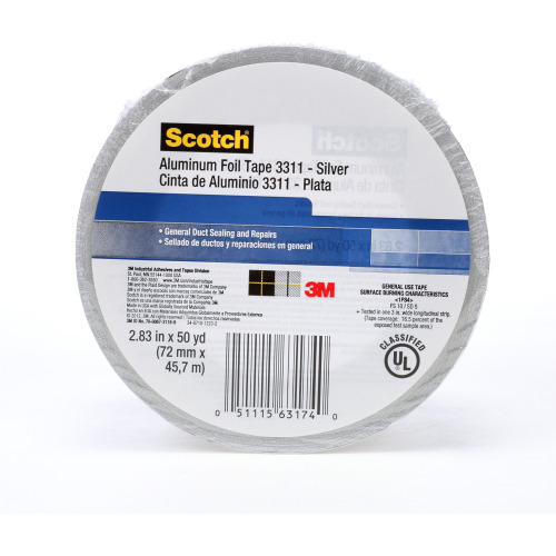 Scotch Foil Tape 3311 Silver 2.83″ × 50 yd 3.6 mil